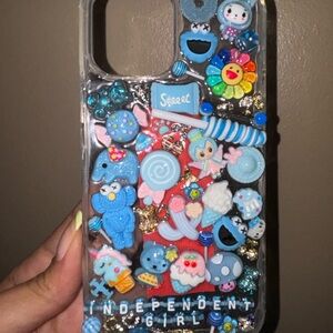 Decorative Phone Case with Blue Accents